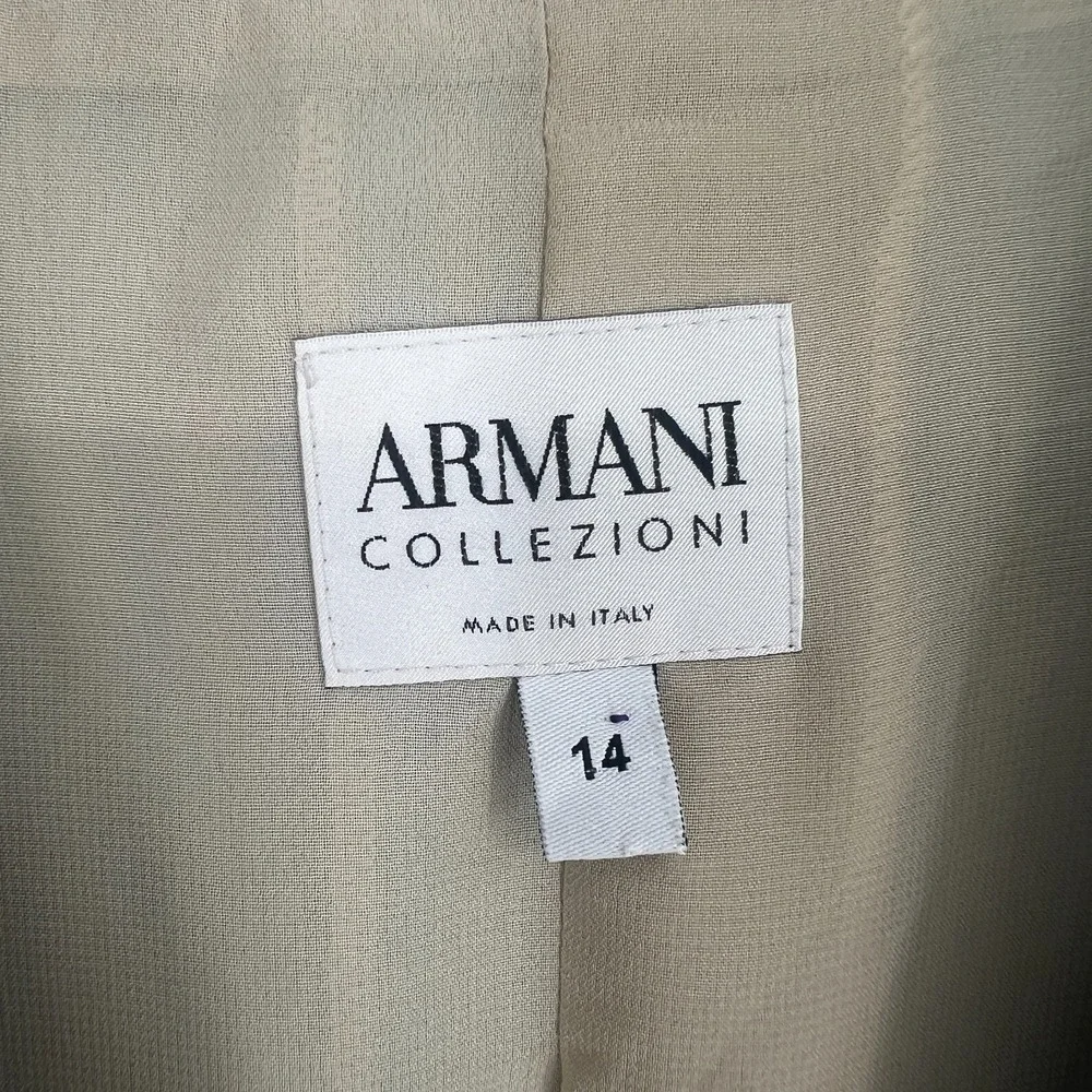 Armani Collezioni Blazer Womens 14 Linen Silk‎ Animal Print Preppy Designer